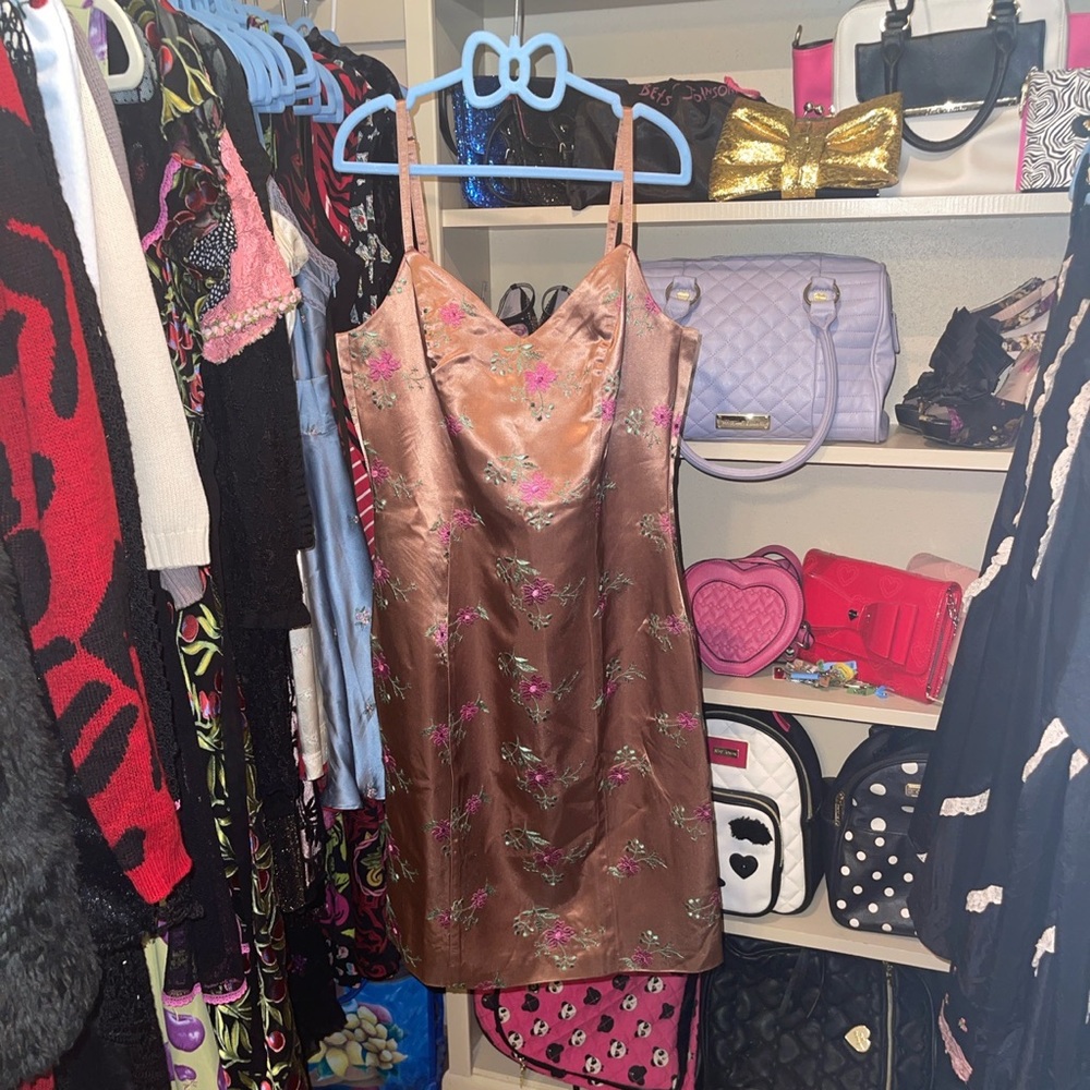 VTG Betsey Johnson Floral Embroidered dress